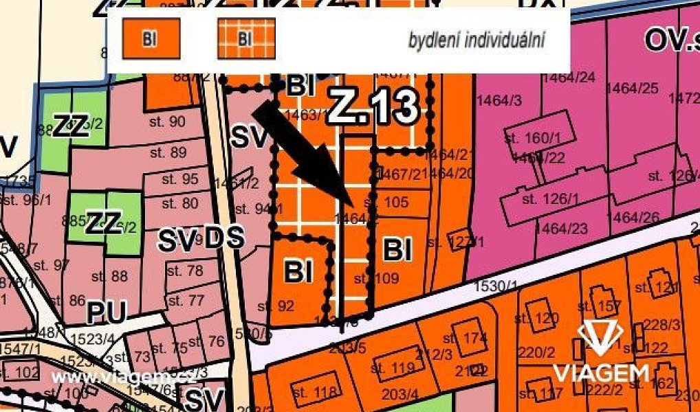 Prodej stavebního pozemku 1 200 m², Mlečice – náhled fotky 2