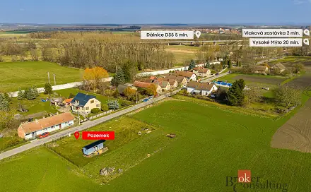 Prodej stavebního pozemku 840 m², Moravany - Turov, okres Pardubice