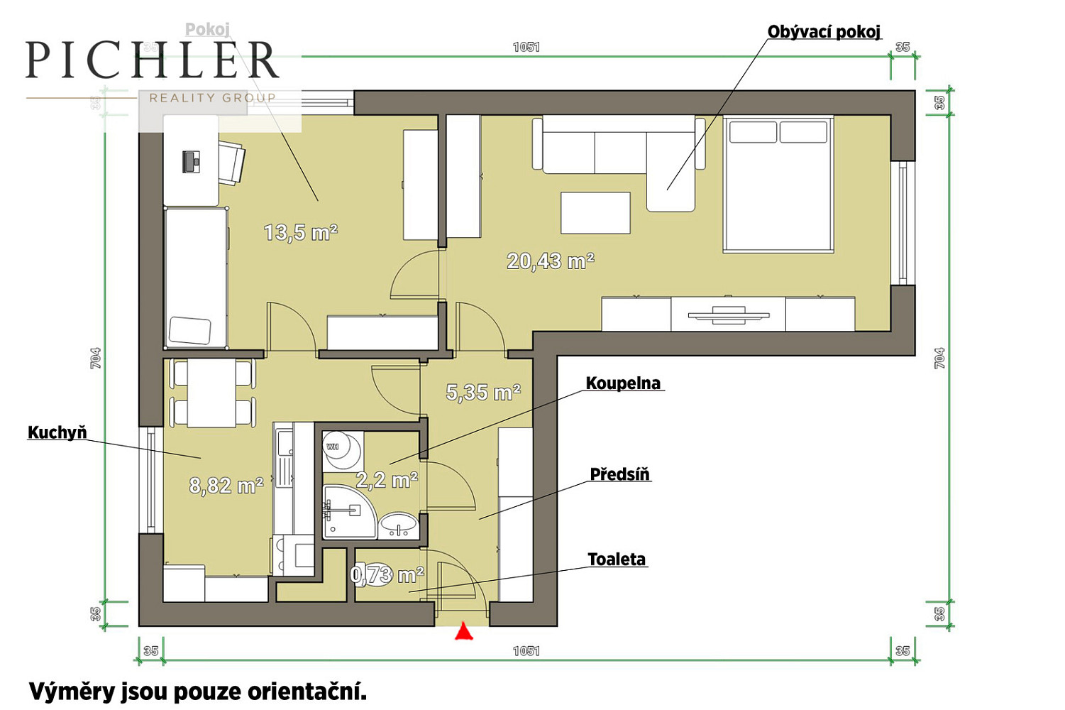 Prodej bytu 2+1 56 m² — photo 3