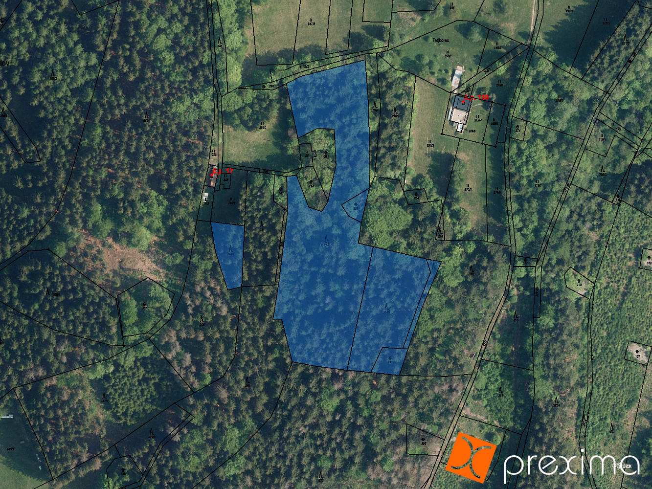 Prodej lesa 1 653 m²