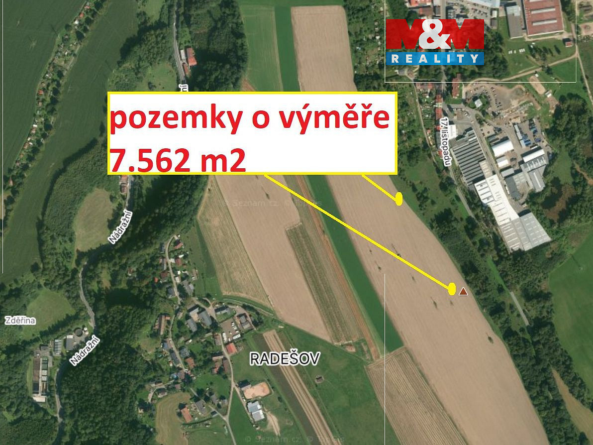 Prodej pole 7 562 m²
