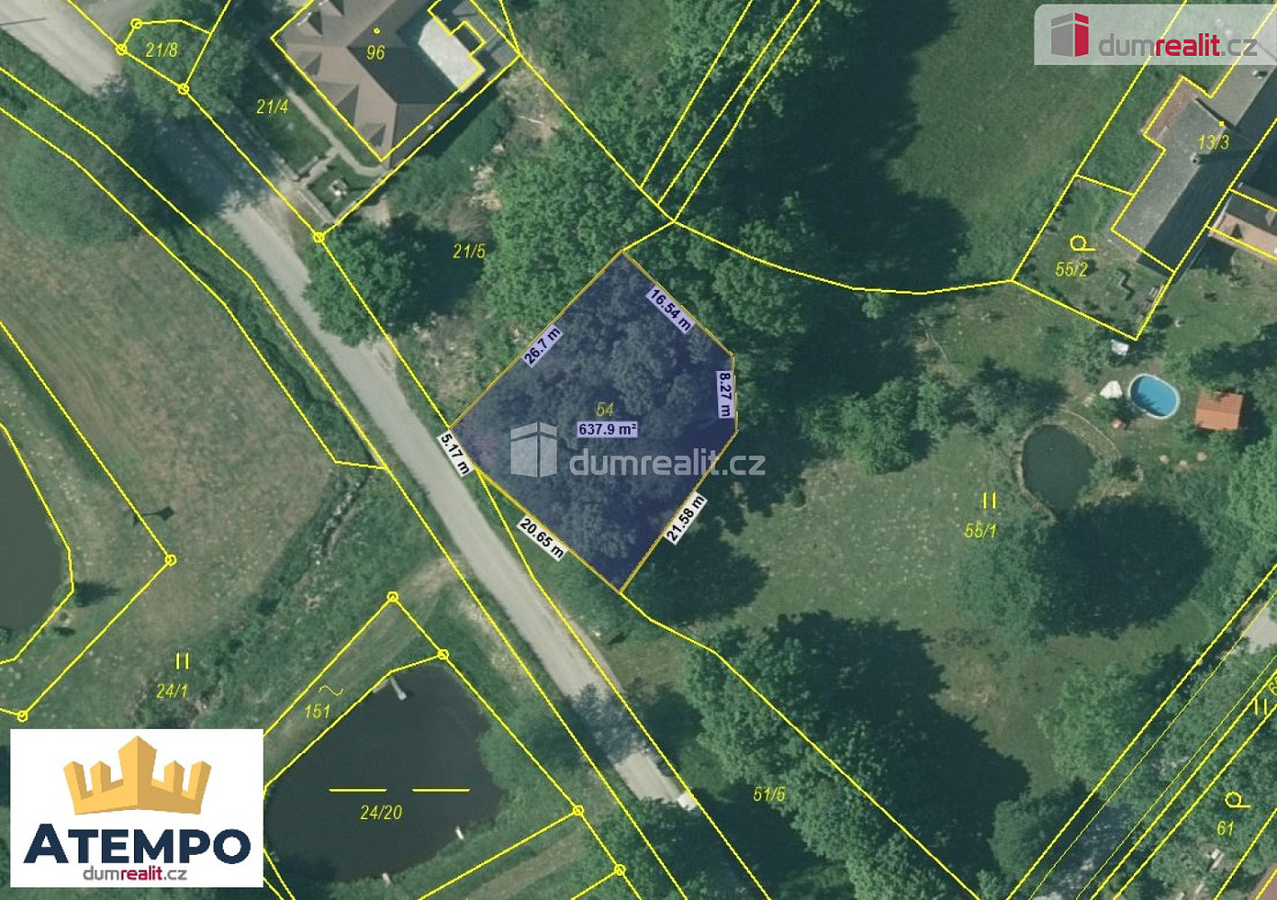 Prodej stavebního pozemku 634 m² – fotografie 3