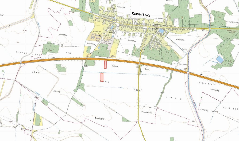 Prodej pole 10 714 m², Kostelní Lhota – náhled fotky 2