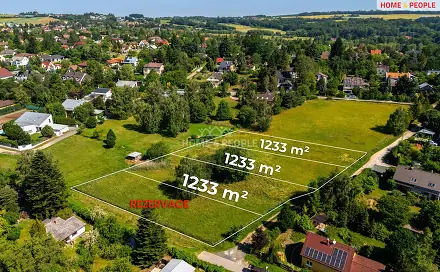 Prodej stavebního pozemku 1 233 m², Nová, Kamenice - Nová Hospoda, okres Praha-východ