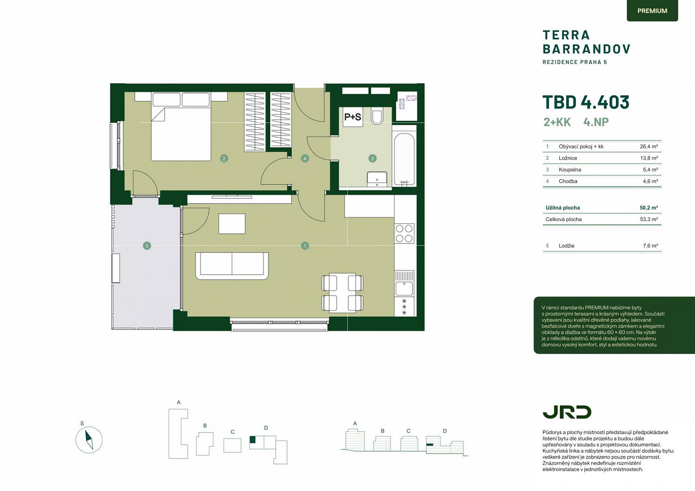 Prodej bytu 2+kk 50 m² – pohled 3