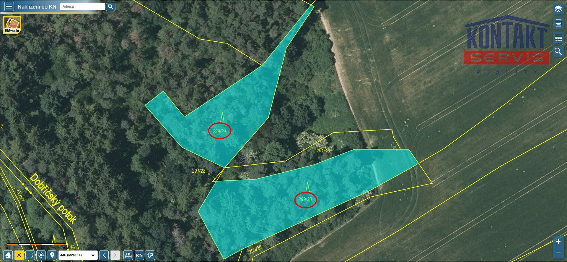 Prodej lesa 3 180 m²