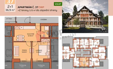 Prodej bytu 2+1 37 m², Benecko - Štěpanická Lhota, okres Semily