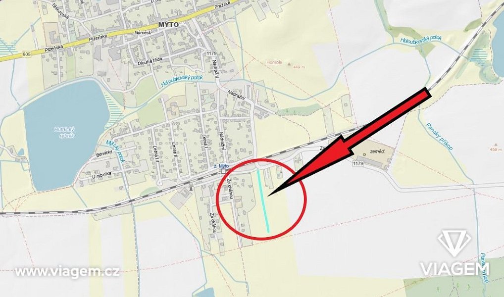 Prodej stavebního pozemku 541 m², Mýto – náhled fotky 3
