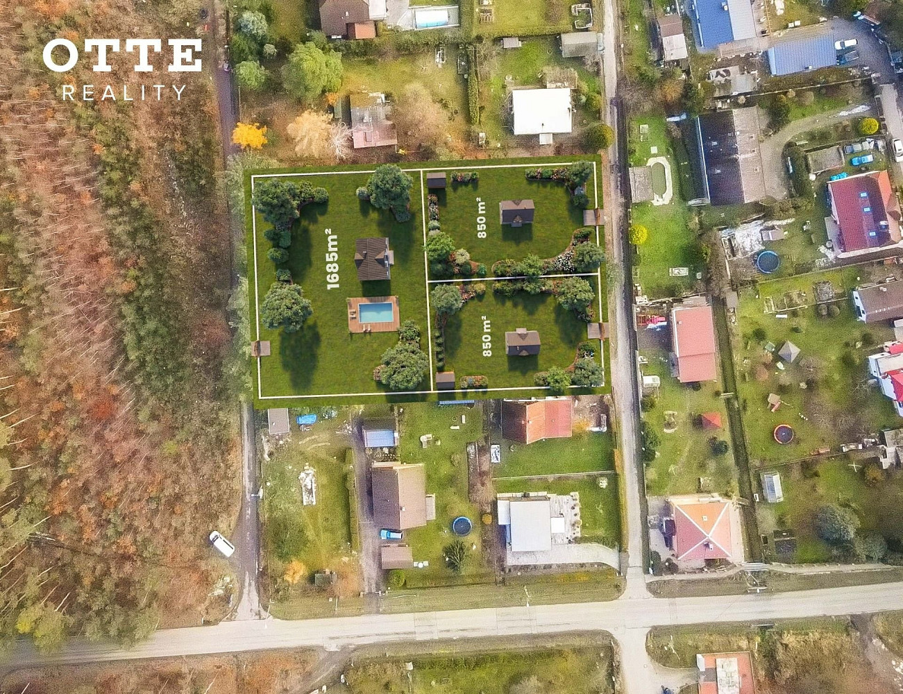 Prodej stavebního pozemku 850 m² – fotografie 2