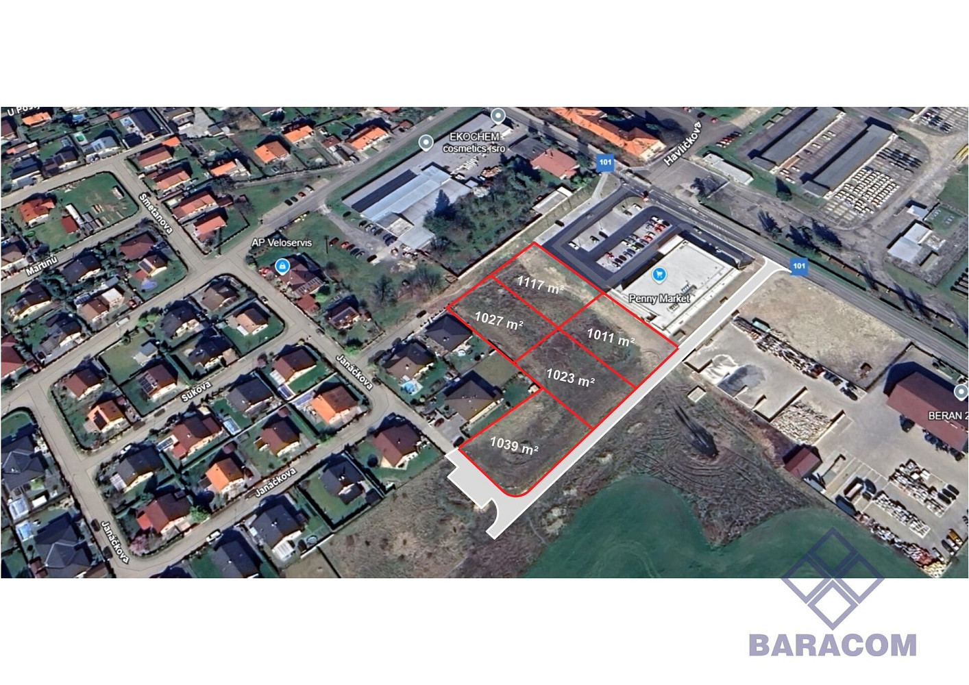 Prodej komerčního pozemku 1 023 m² – fotografie 3