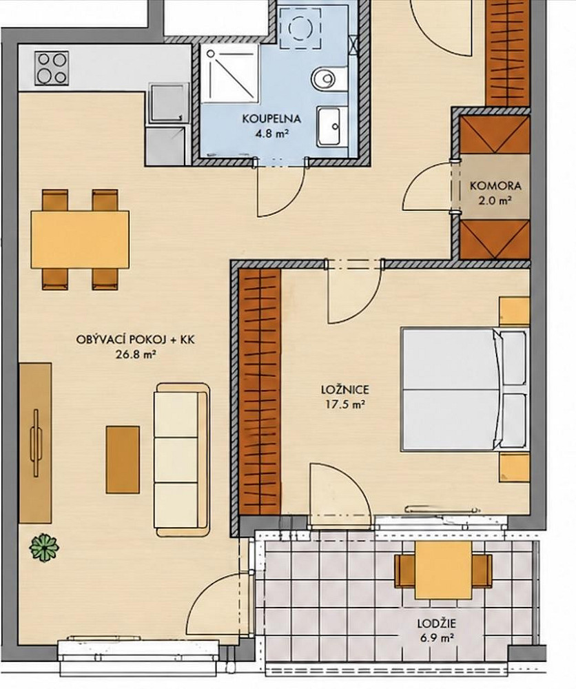Prodej bytu 2+kk 57 m² — photo 2