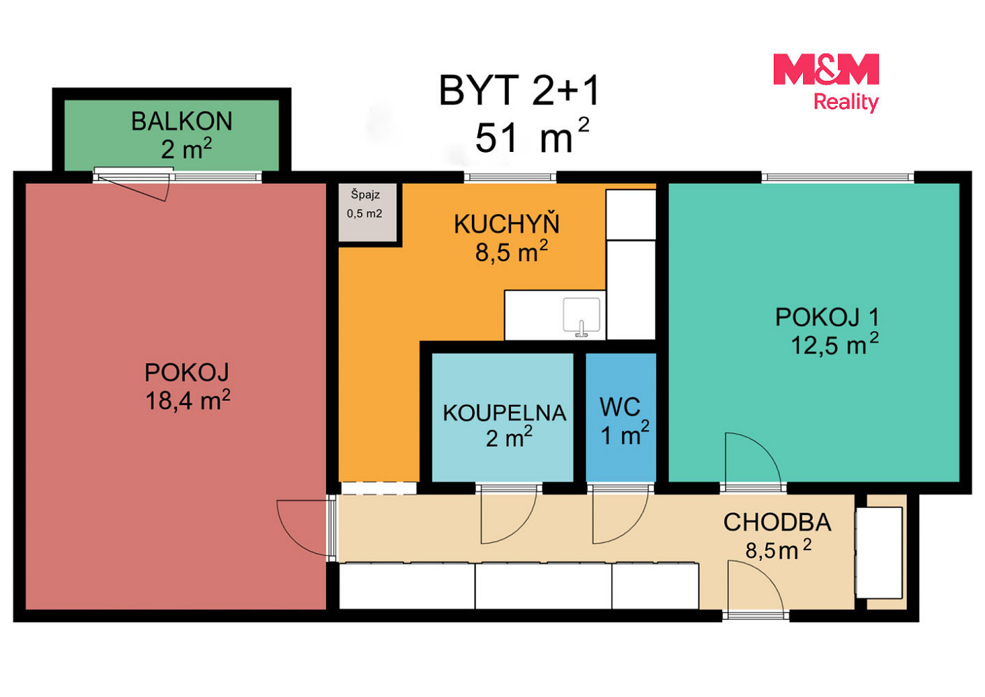 Prodej bytu 2+1 51 m² – fotografie 3