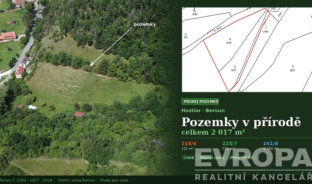 Prodej louky 2 017 m², Beroun – náhled fotky 2