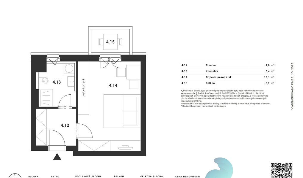 Prodej bytu 1+kk 31 m², České Budějovice – náhled fotky 5
