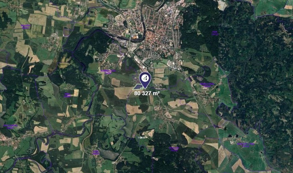 Prodej stavebního pozemku 13 388 m², Písek – náhled fotky 3