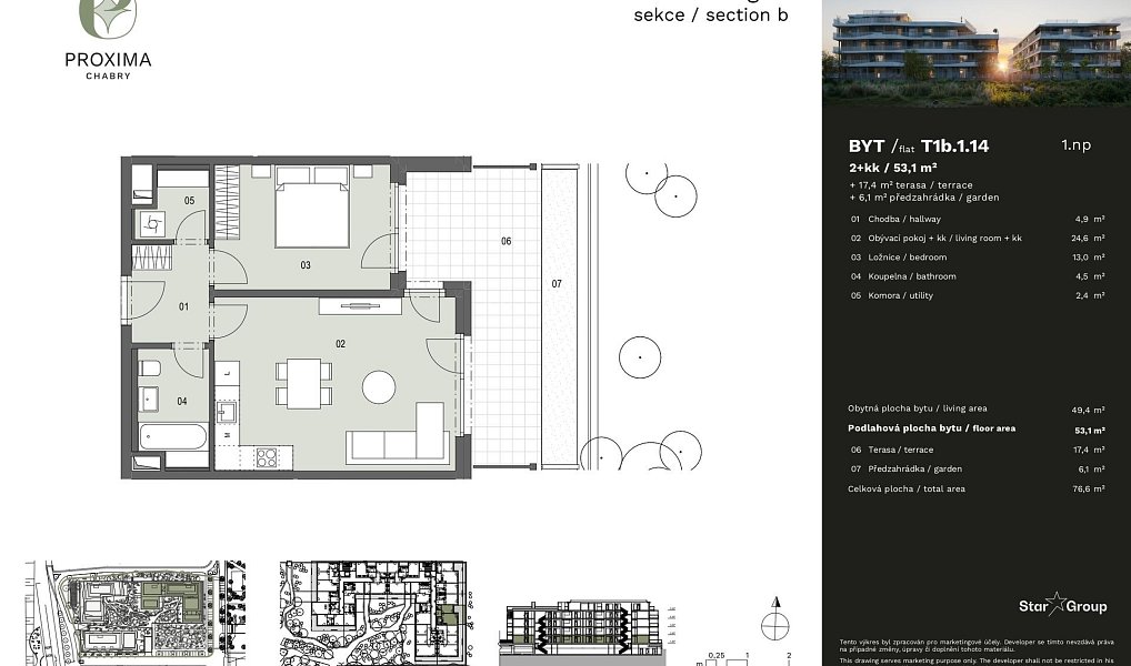 Prodej bytu 2+kk 53 m², Praha – náhled fotky 3