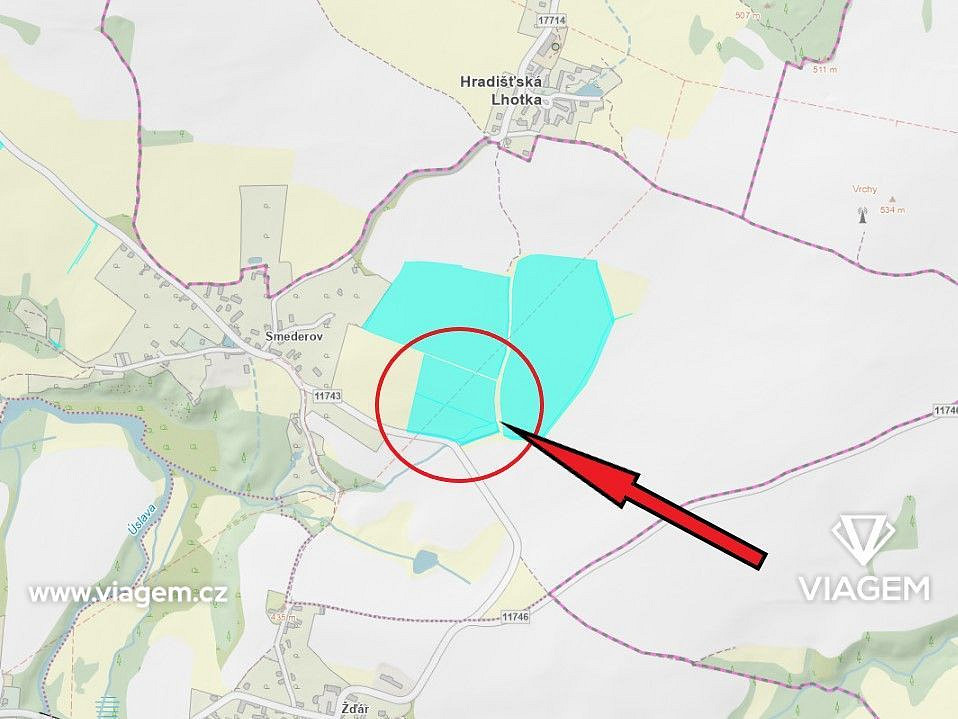 Pole 28 450 m², Podíl 50 % o výměře 14 225 m² – pohled 4