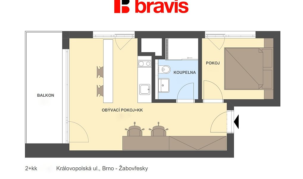 Pronájem bytu 2+kk 41 m², Brno – náhled fotky 4