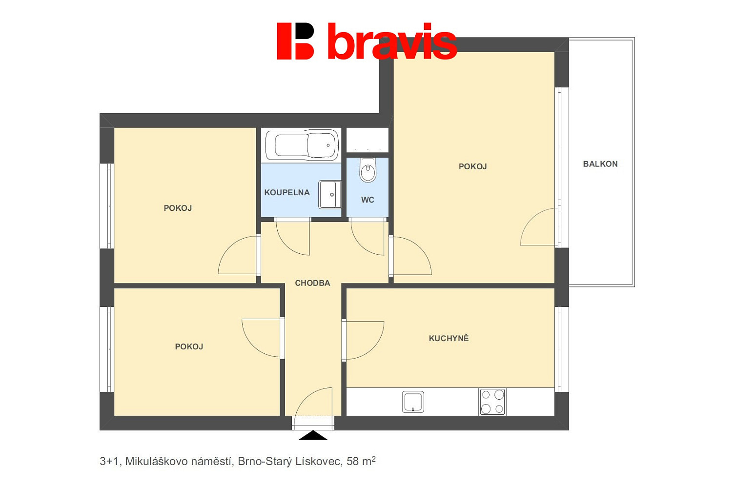 Prodej bytu 3+1 58 m² – fotografie 5