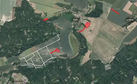 Prodej pole 22 844 m², Mrzky, okres Kolín