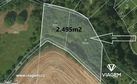 Prodej zahrady 2 495 m², Milonice, okres Vyškov