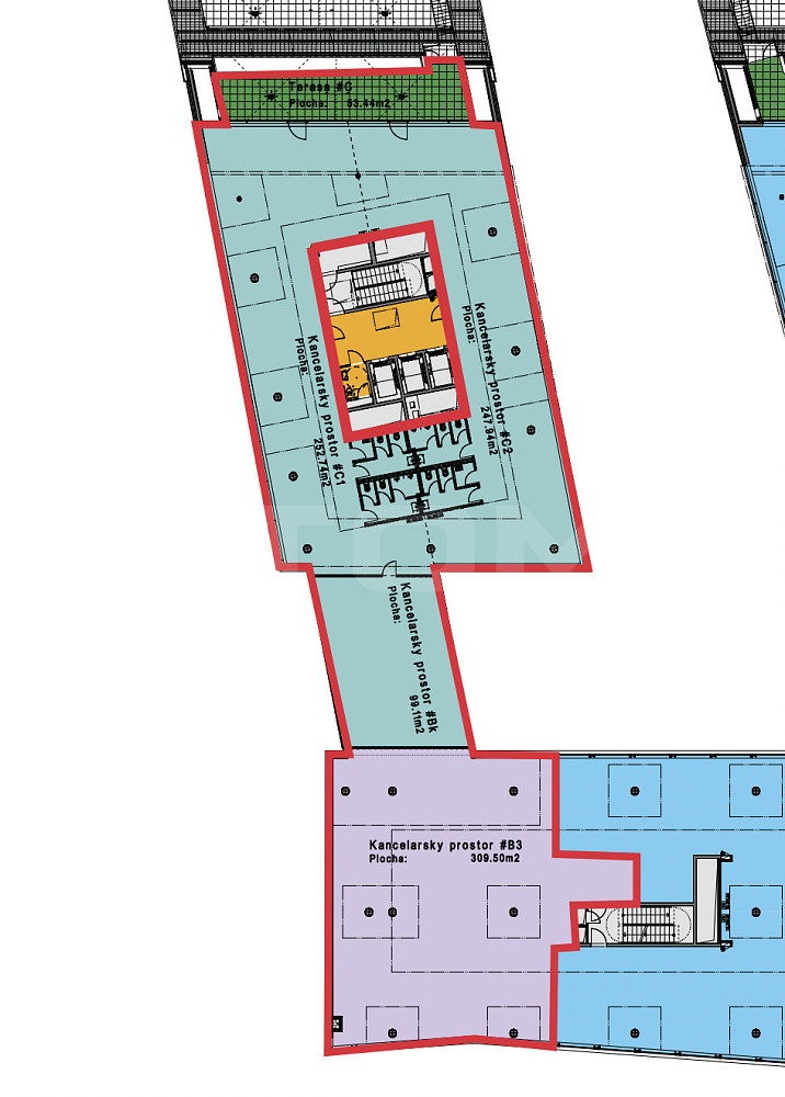 Pronájem kanceláře 909 m² – fotografie 3