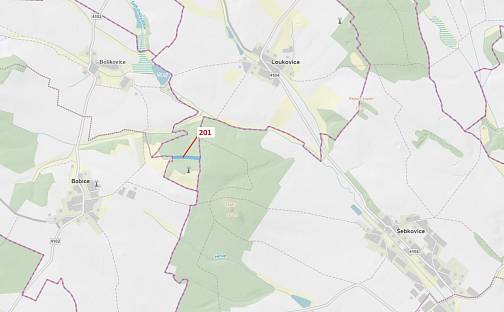 Dražba lesa 7 796 m², Babice