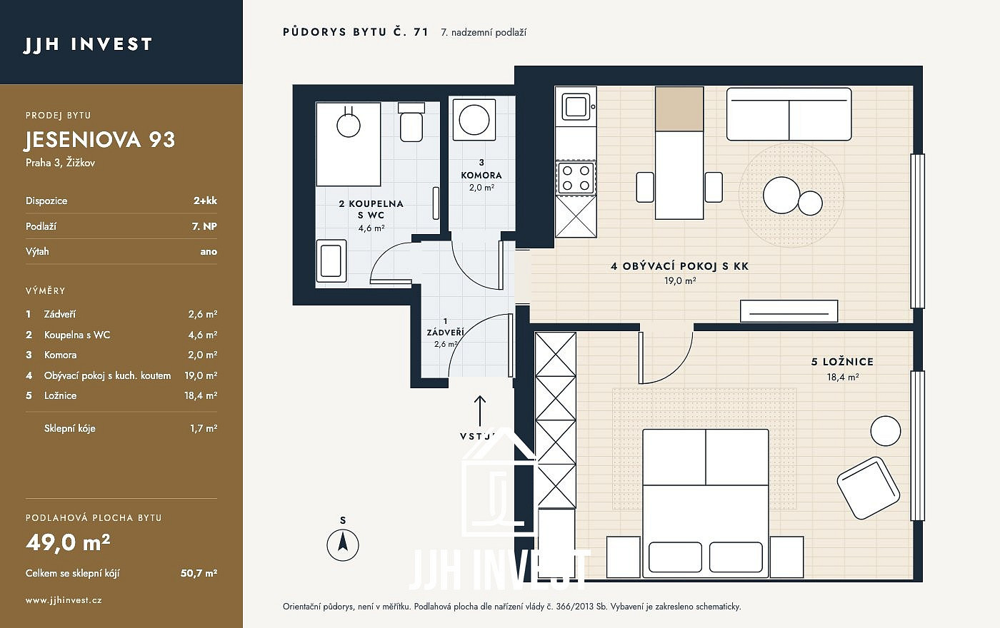 Prodej bytu 2+kk 49 m² – fotografie 5