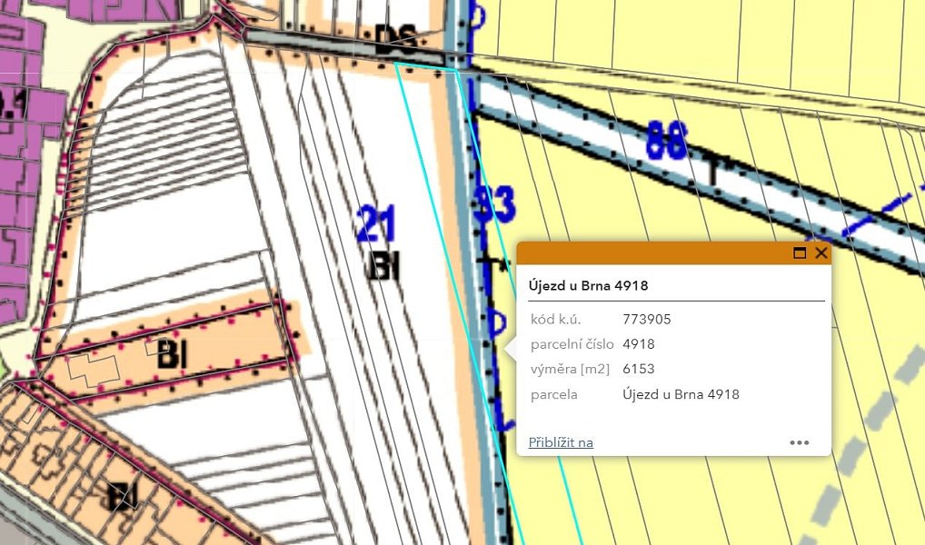 Prodej stavebního pozemku 6 153 m², Újezd u Brna – náhled fotky 3