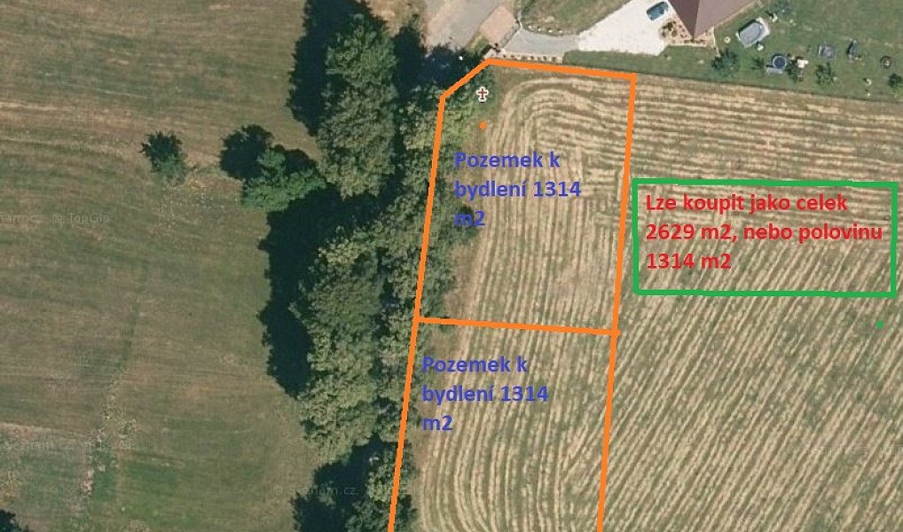 Prodej stavebního pozemku 2 629 m², Cehnice – náhled fotky 3