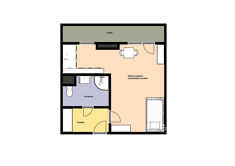 Pronájem bytu 1+1 32 m² – fotografie 3