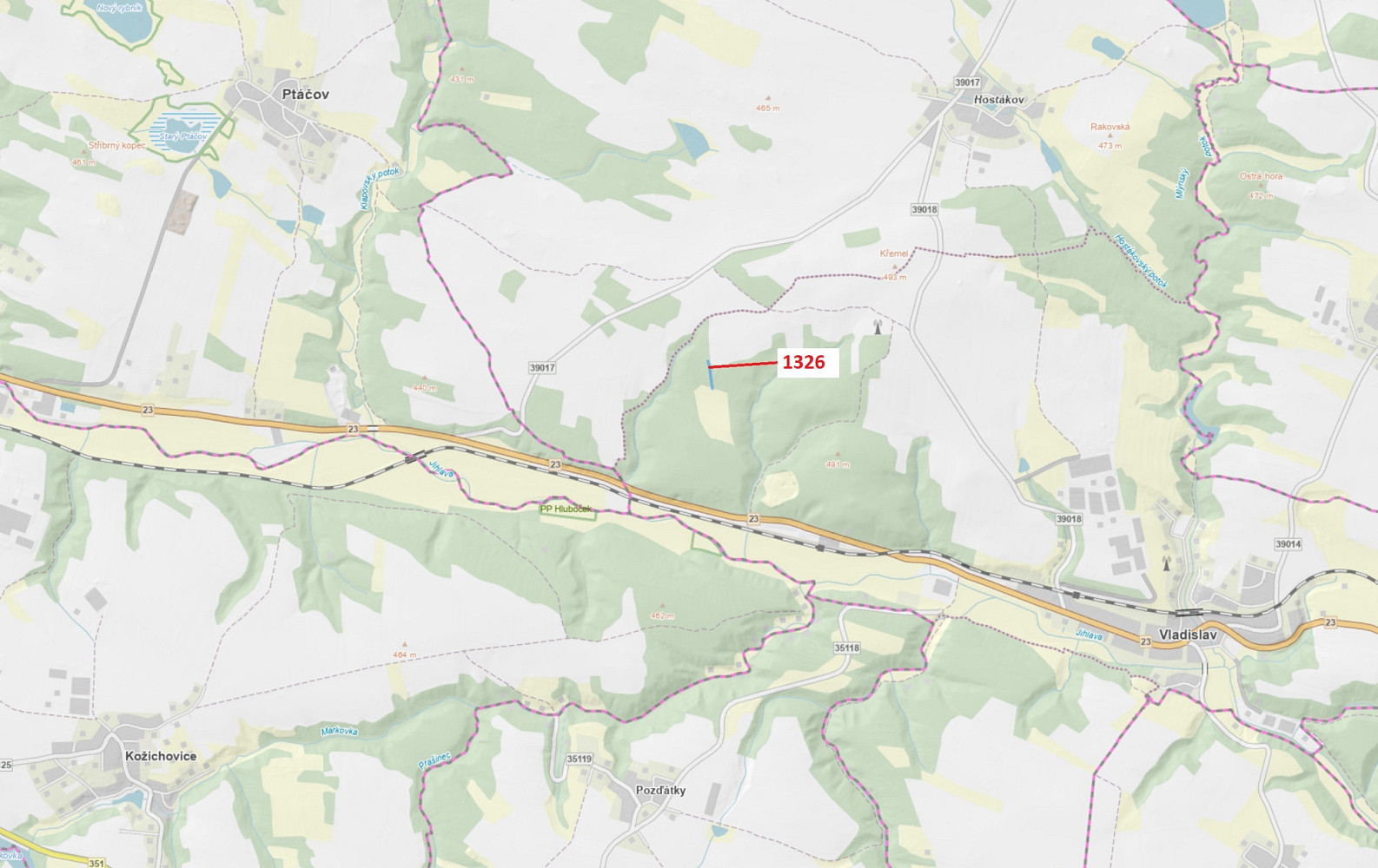 Dražba lesa 1 403 m²