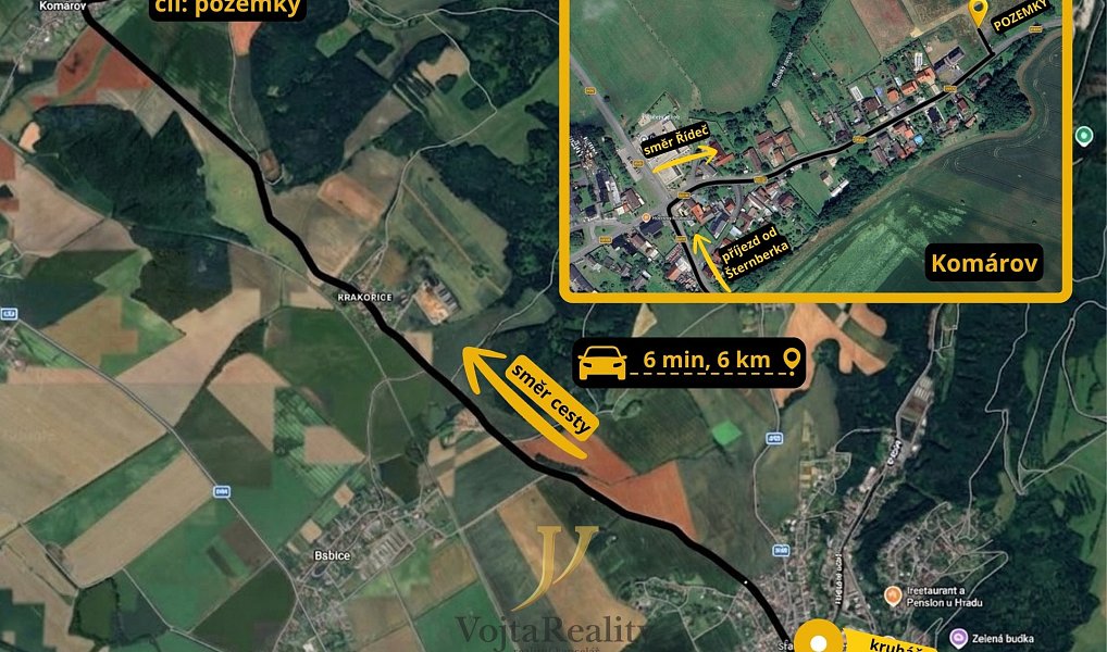 Prodej stavebního pozemku 576 m², Komárov – náhled fotky 5