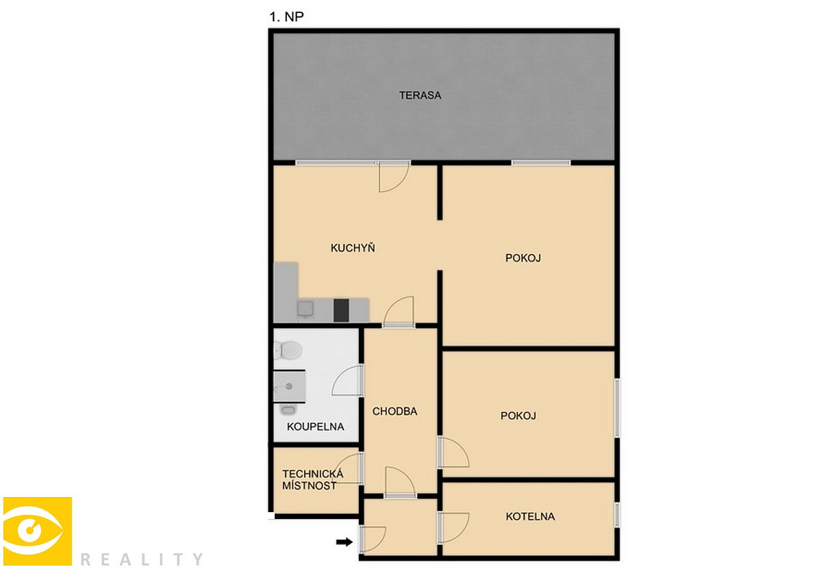 Pronájem bytu 2+1 70 m² – fotografie 3