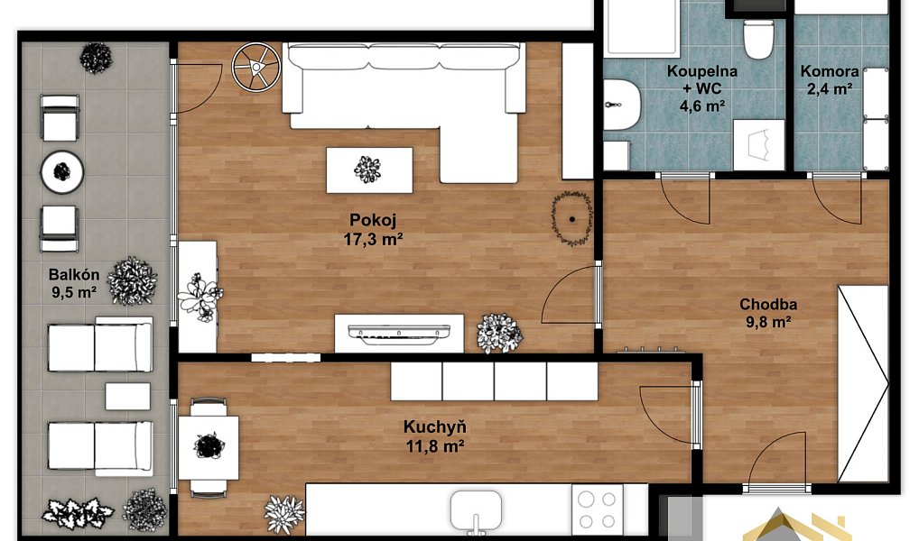 Prodej bytu 1+1 43 m², Praha – náhled fotky 2