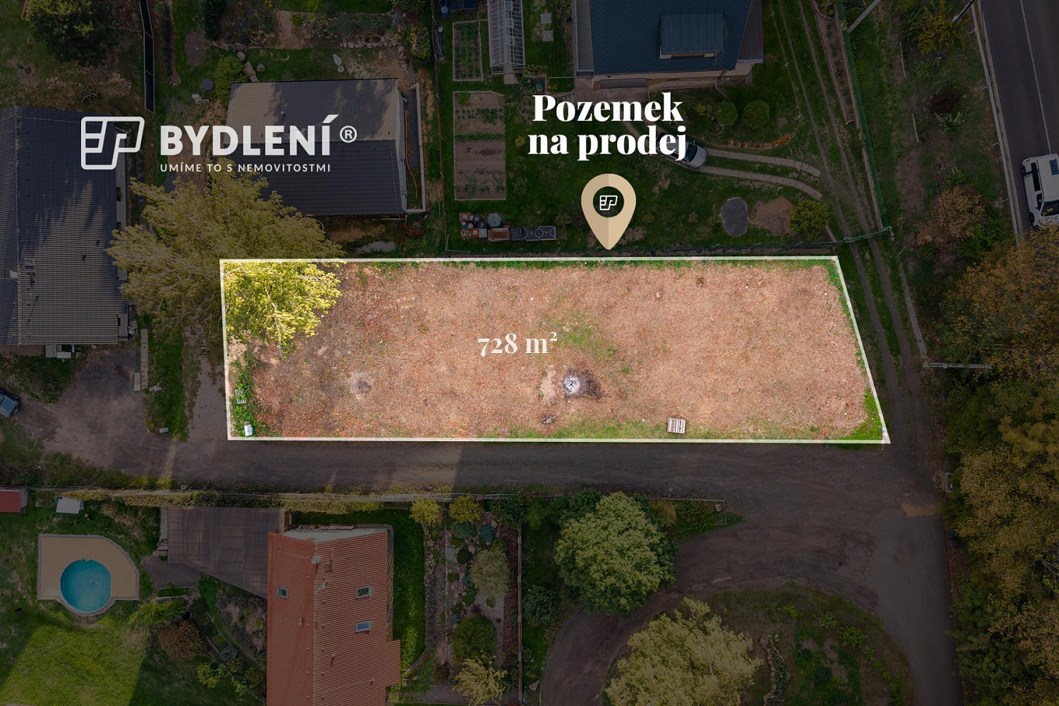 Prodej stavebního pozemku 728 m² – fotografie 3