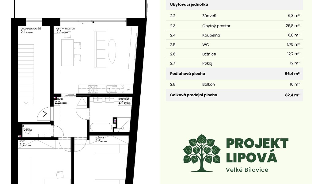 Prodej bytu 3+kk 66 m², Velké Bílovice – náhled fotky 7