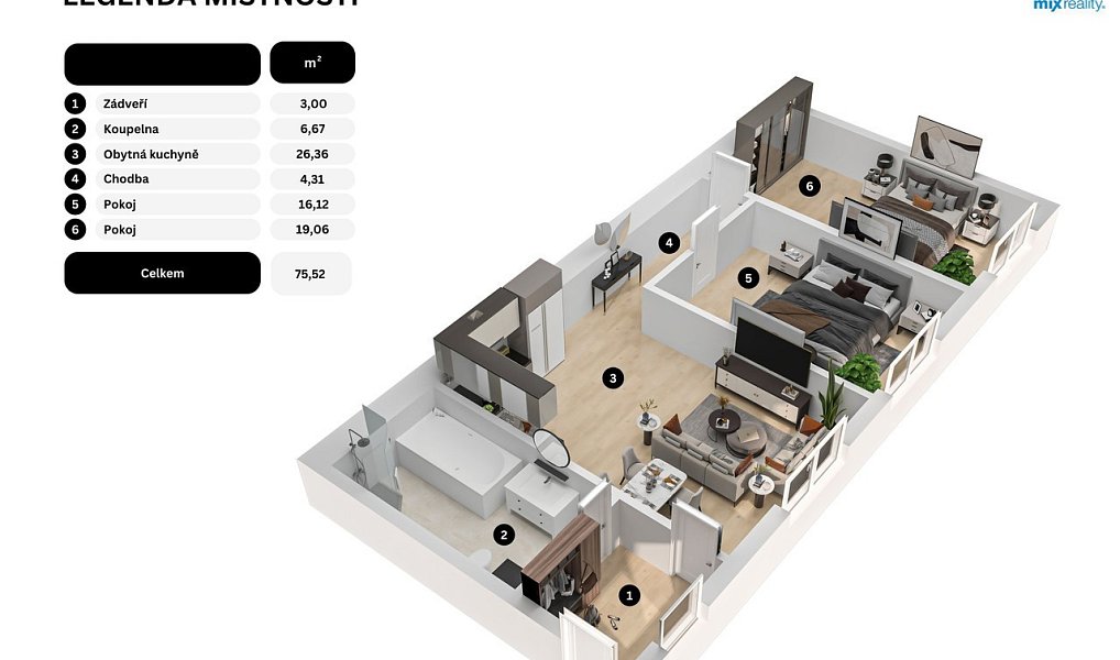 Prodej bytu 3+kk 75 m², Chotěšov – náhled fotky 18