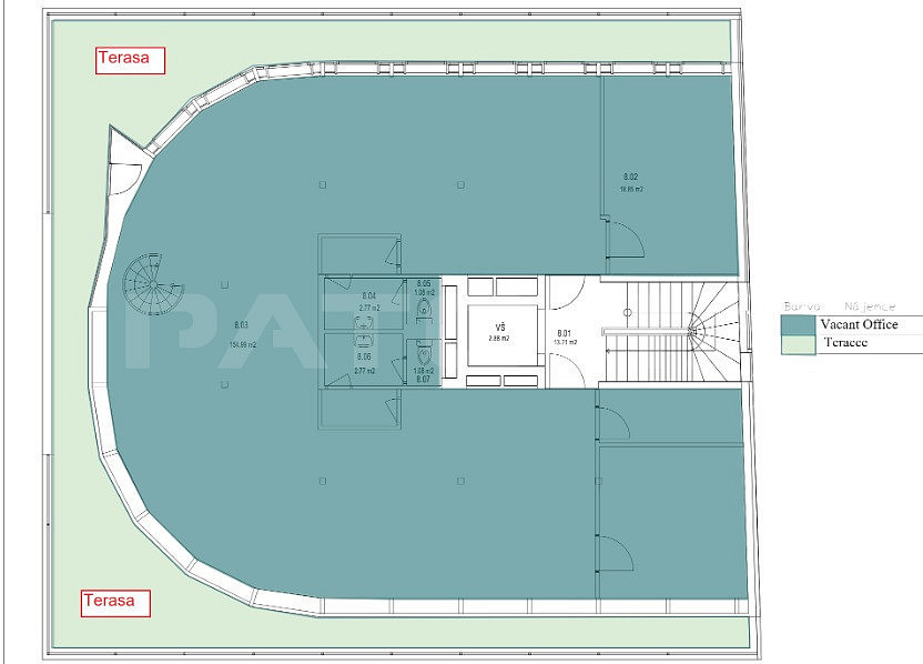 Pronájem kancelářských prostor 265 m² s terasou, Praze 8 - Libeň, ul. Na Žertvách – pohled 3