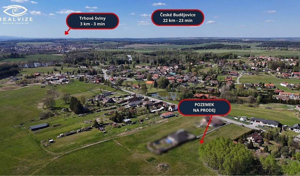 Prodej stavebního pozemku 1 335 m², Trhové Sviny – náhled fotky 2