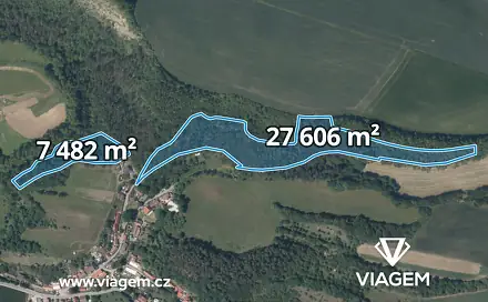 Prodej lesa 4 386 m², Suchomasty, okres Beroun