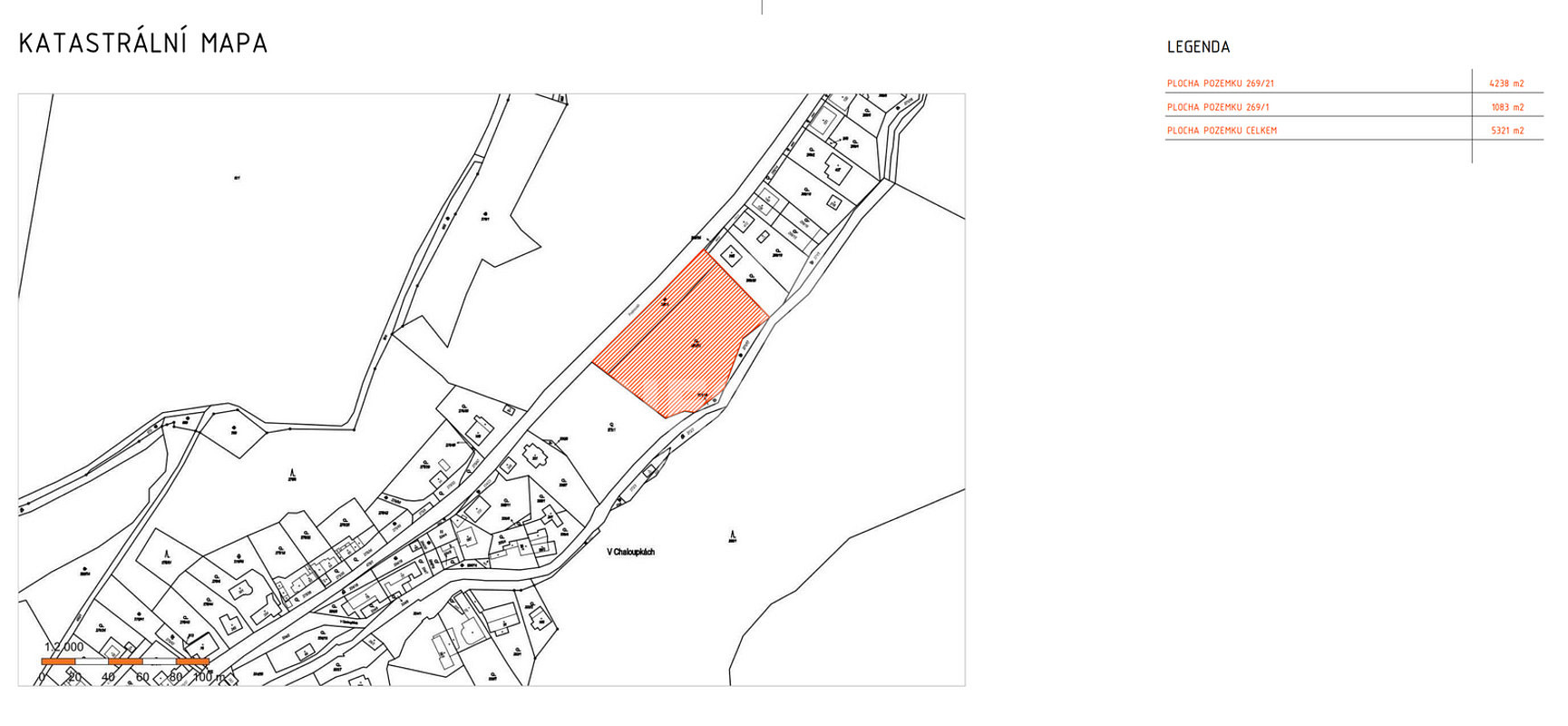 Prodej stavebního pozemku 5 321 m² – pohled 2