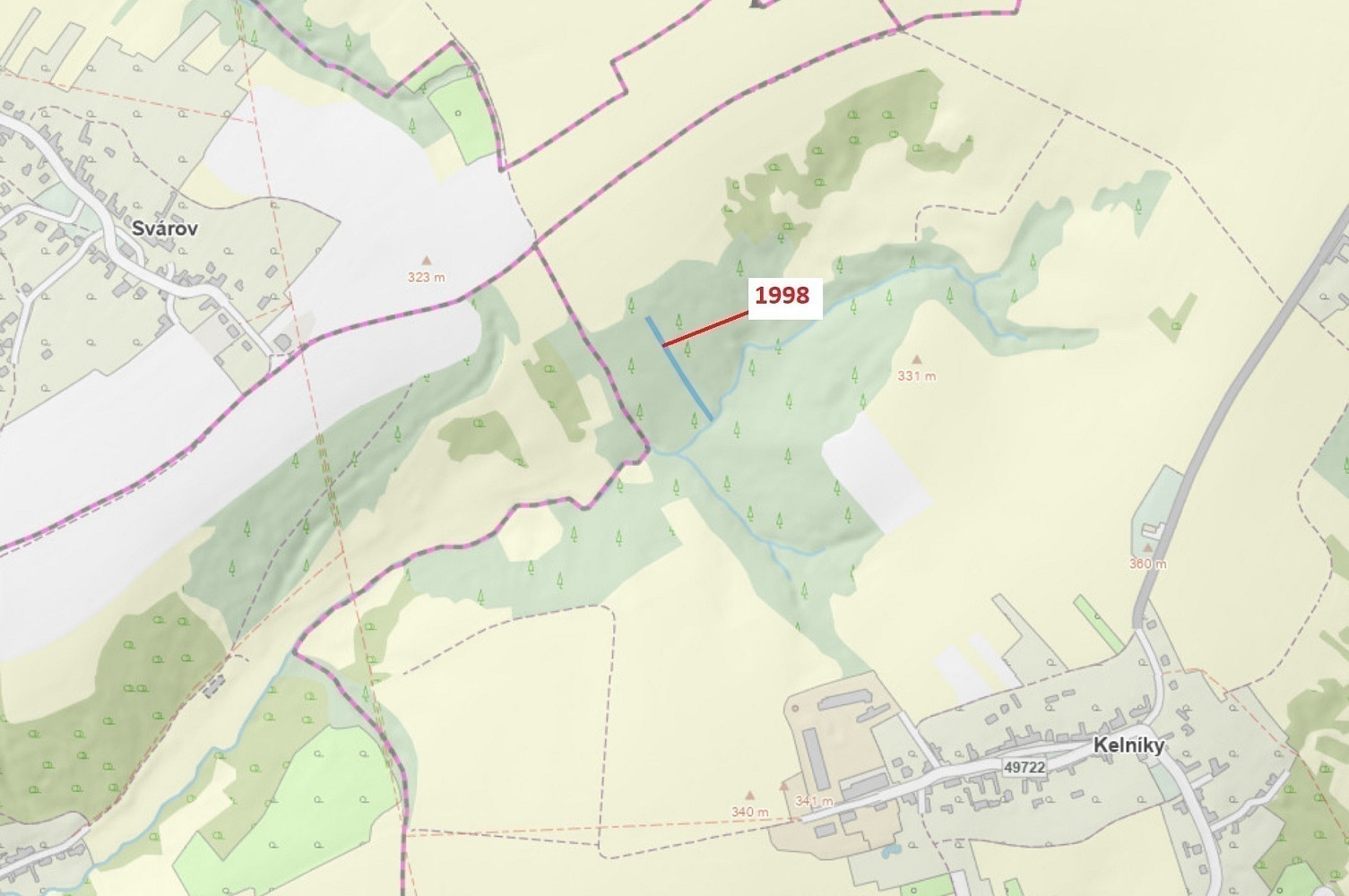 Dražba lesa 1 069 m²