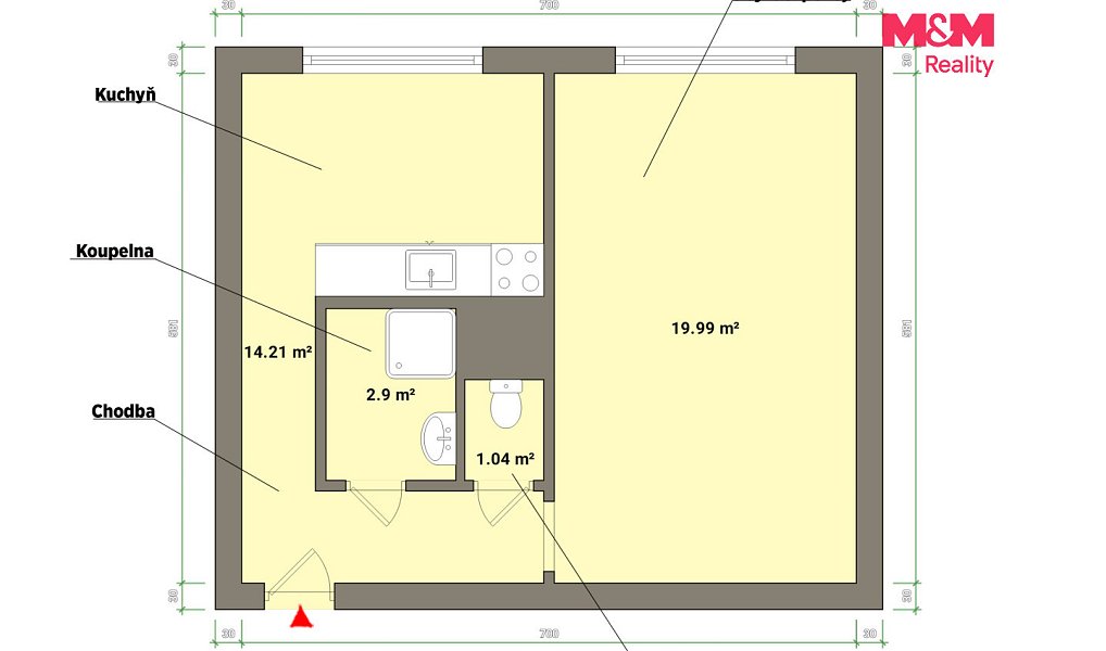 Pronájem bytu 1+1 39 m², Cheb – náhled fotky 11