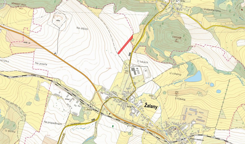 Prodej pole 3 053 m², Žalany – náhled fotky 2