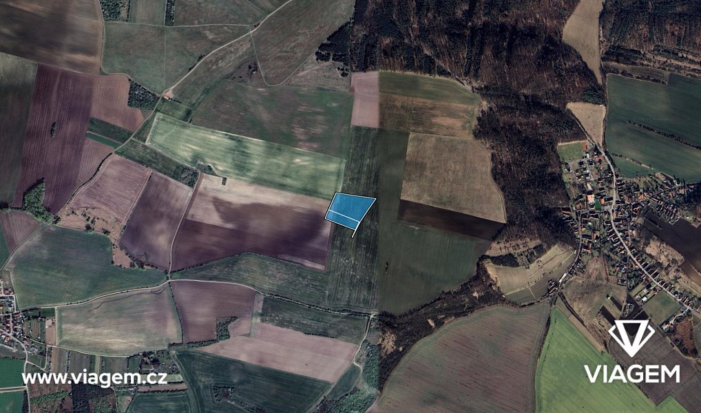 Prodej pole 539 m², Jeviněves – náhled fotky 3