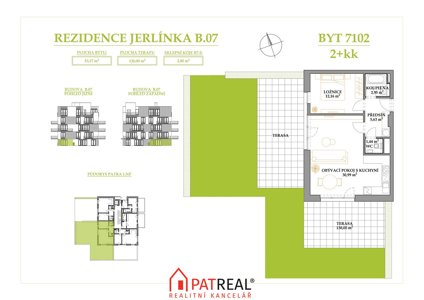 Prodej bytu 2+kk 183 m² – pohled 2