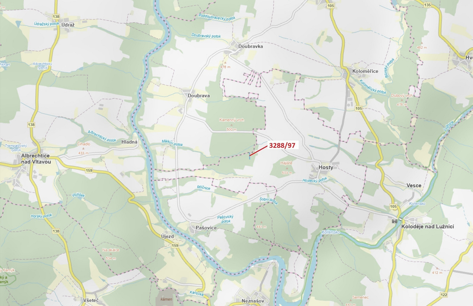 Dražba lesa 1 729 m²