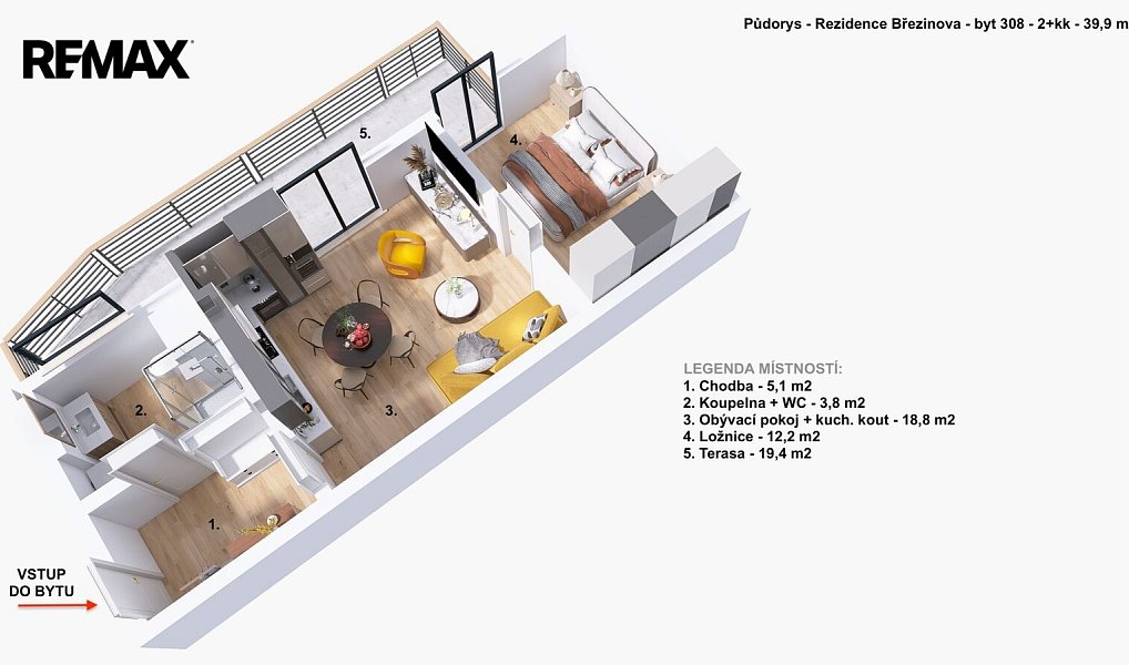 Pronájem bytu 2+kk 40 m², Prostějov – náhled fotky 3
