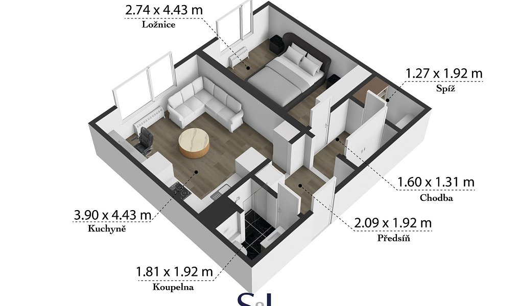 Prodej bytu 2+kk 43 m², Nový Bor – náhled fotky 30